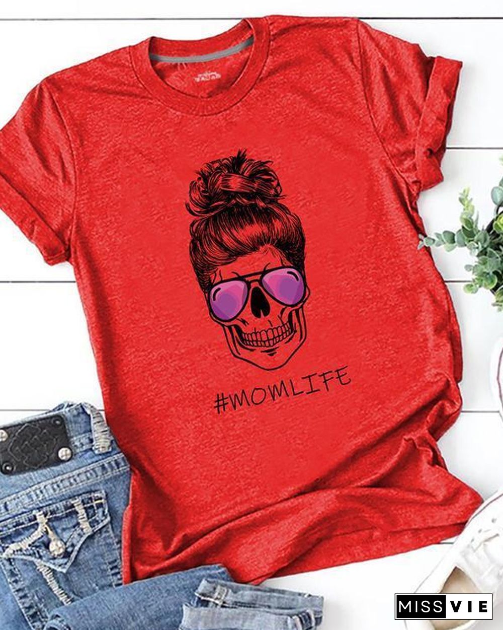 Mom Life Printed T-Shirt Tee