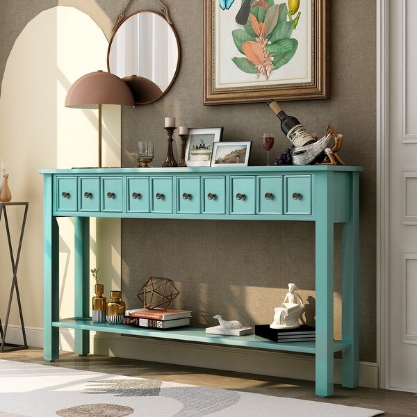 Entryway Console Table Storage Wood Console Table