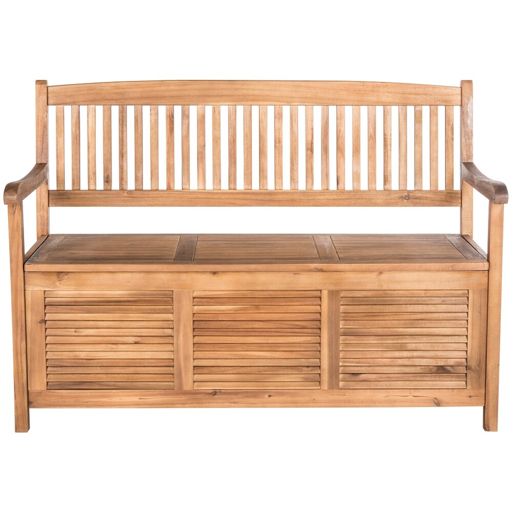 SAFAVIEH Outdoor Living Brisbane Brown Storage Bench   50\