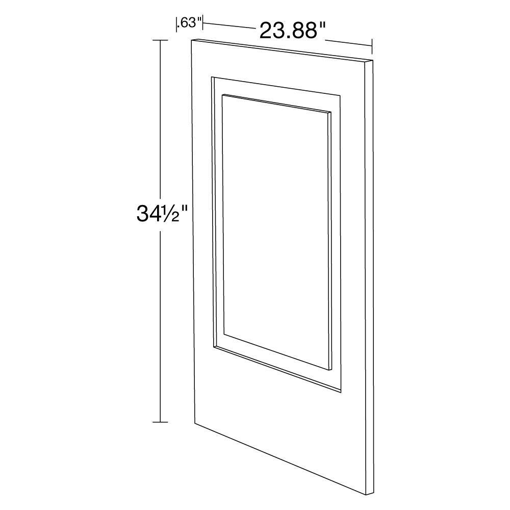 Home Decorators Collection Shaker . 63 in. W x 23.88 in. D x 34.5 in. H in White Kitchen Cabinet End Panel MBEP-GPW