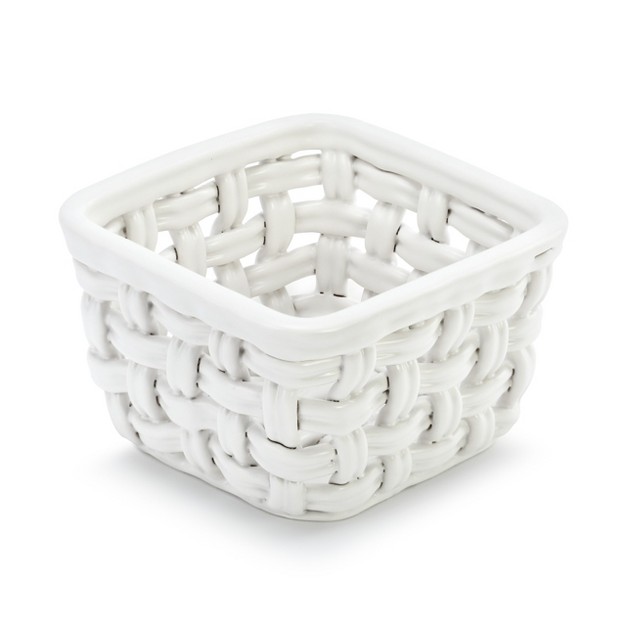 Demdaco Woven Fruit Basket White