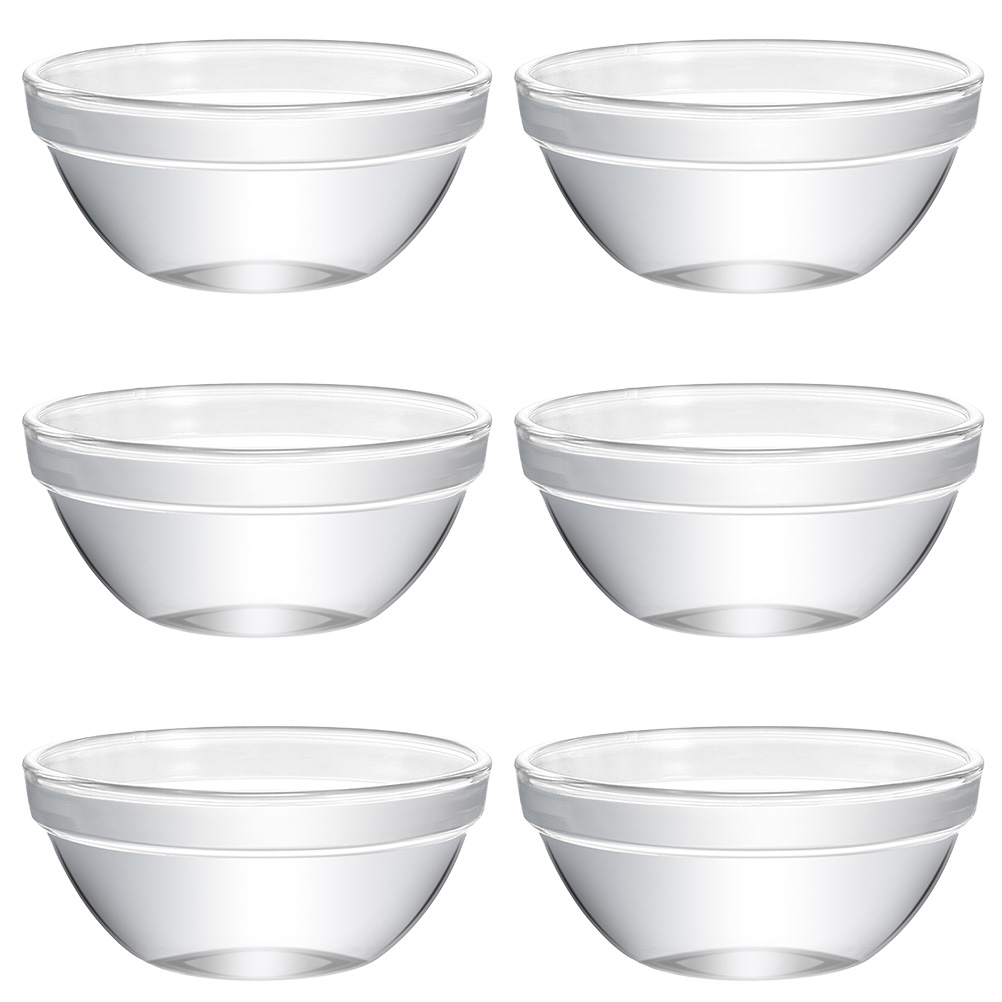 Homemaxs 6pcs Glass Pudding Bowls Jelly Bowls Food Containers Dessert Bowls for Home