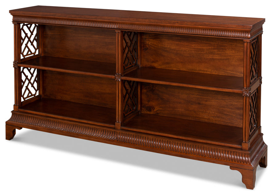 Double Chepstow Walnut Display Bookcase   Traditional   Bookcases   by Sideboards and Things  Houzz