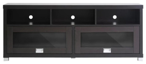 Baxton Studio Swindon Modern TV Stand With Glass Doors   Contemporary   Entertainment Centers And Tv Stands   by Baxton Studio  Houzz