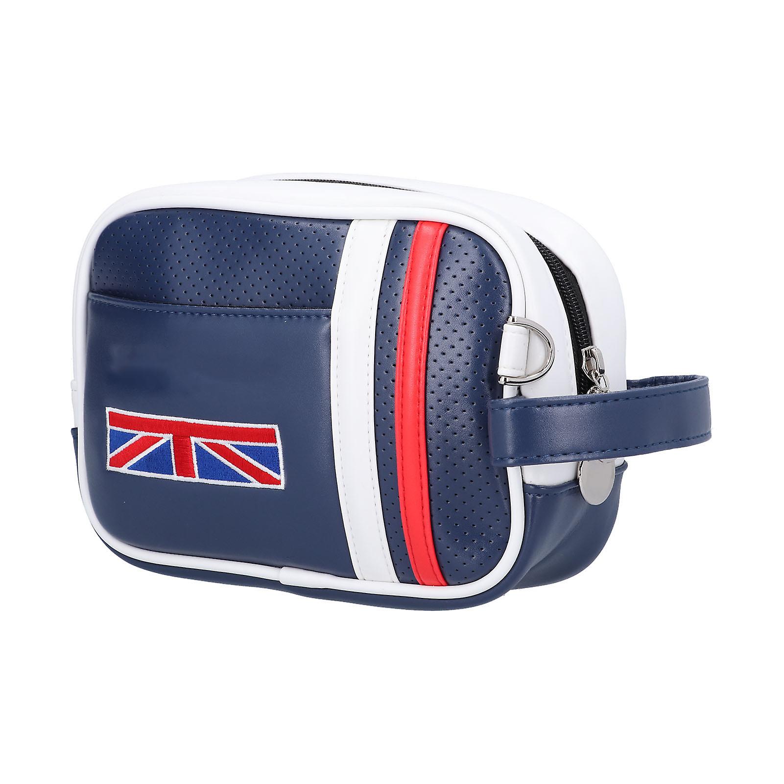 Golf Sports Accessory Storage Pouch Pu Leather Breathable Hand Bag Case Royalblue