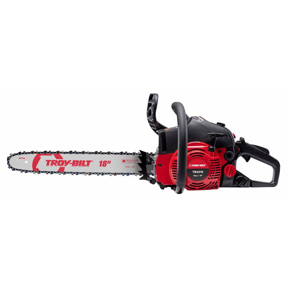 Troy-Bilt 18 in. 42 cc 2-Cycle Lightweight Gas Chainsaw with Automatic Chain Oiler TB4218