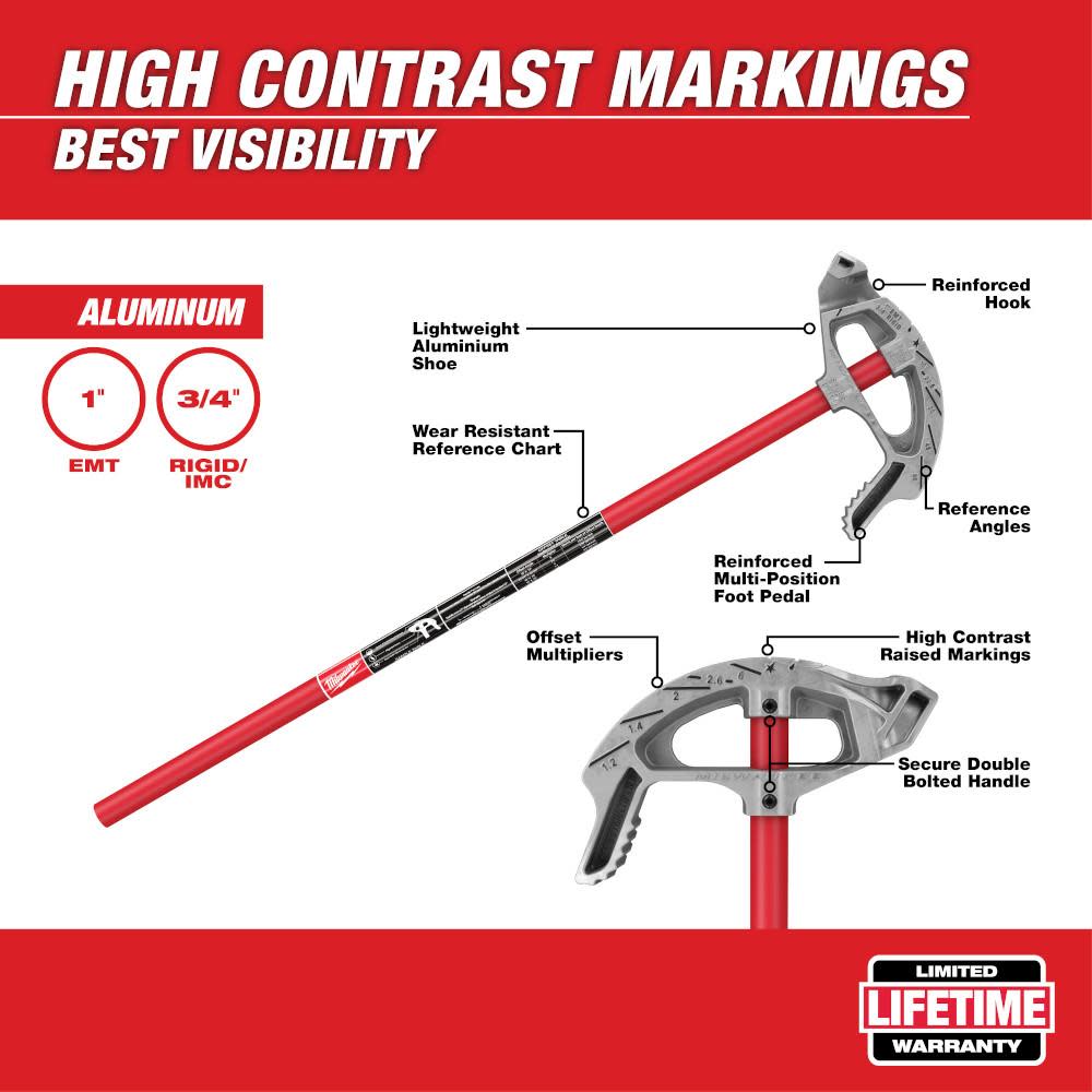 Milwaukee 1 EMT Aluminum Conduit Bender