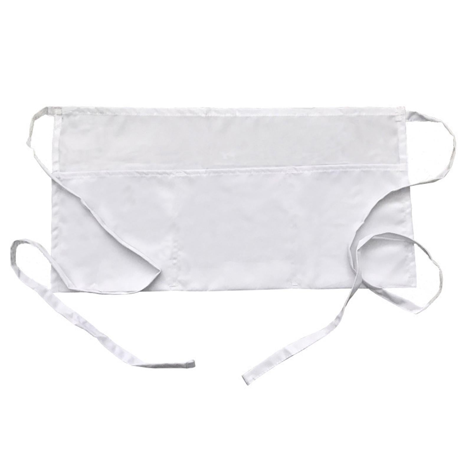 Half Length Apron Comfortable Classic Farmhouse Chef Apron for Gardening BBQ White