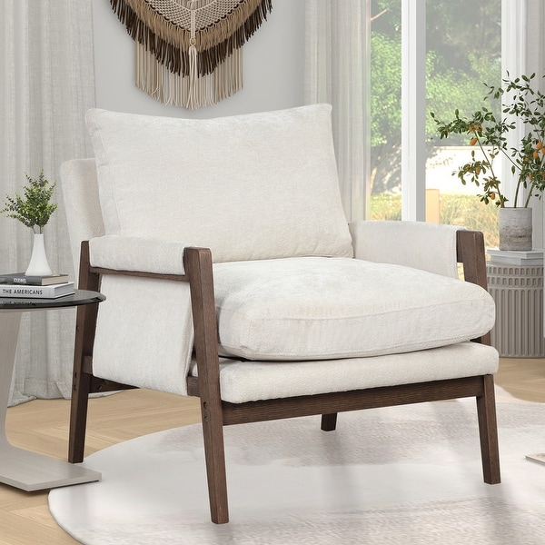 Modern Velvet Accent Chair，Leisure Chair with Solid Wood Frame