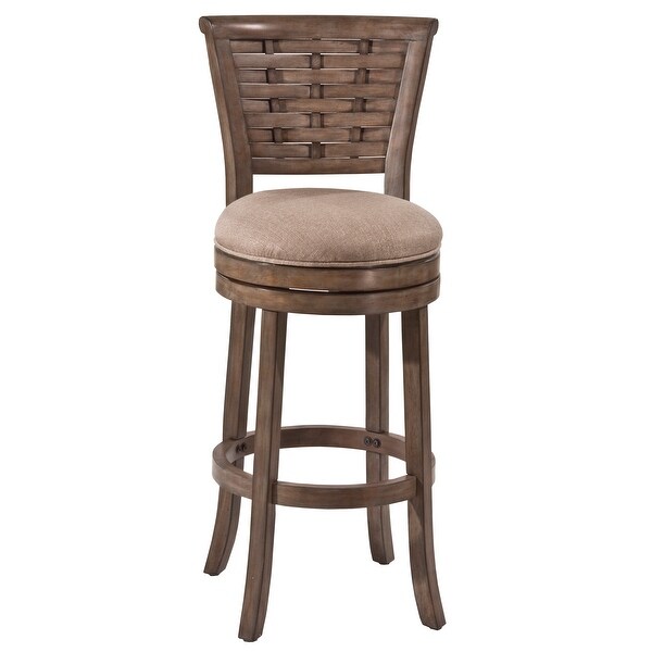 Hillsdale Furniture Thredson Wood Bar Height Swivel Stool， Gray - 43.5H x 21.75W x 23.75D; Seat Height: 30.5