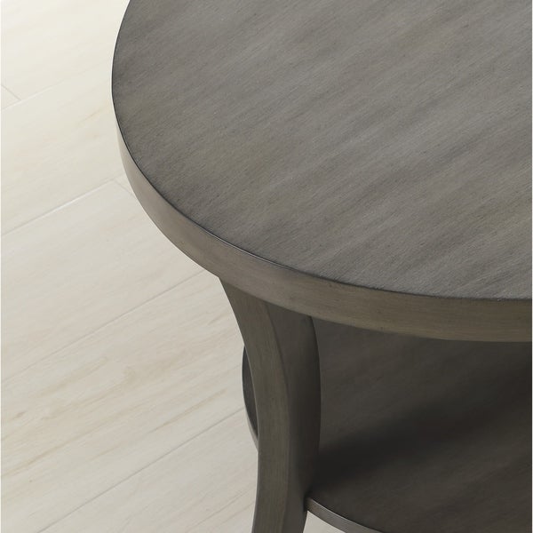 Roundhill Furniture Perth Contemporary Oval Shelf End Table， Gray