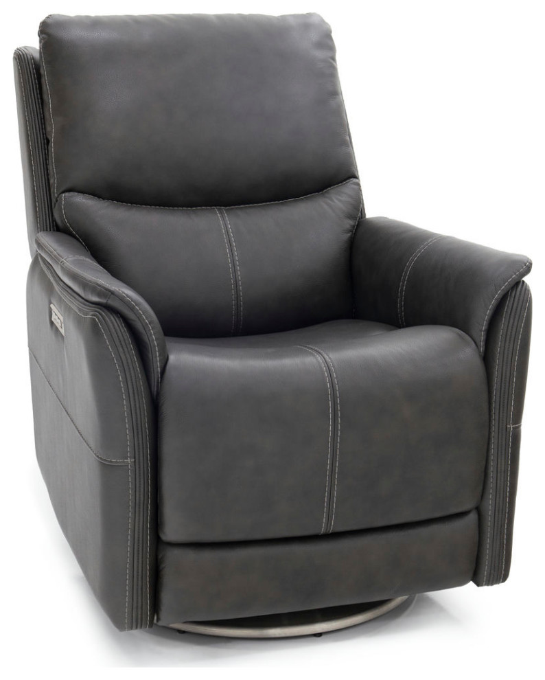 3PHL 1213 Salem Rainer Steel Swivel Recliner w/Power Recline  Head Rest  ampLumbar   Contemporary   Recliner Chairs   by Kolibri Decor  Houzz