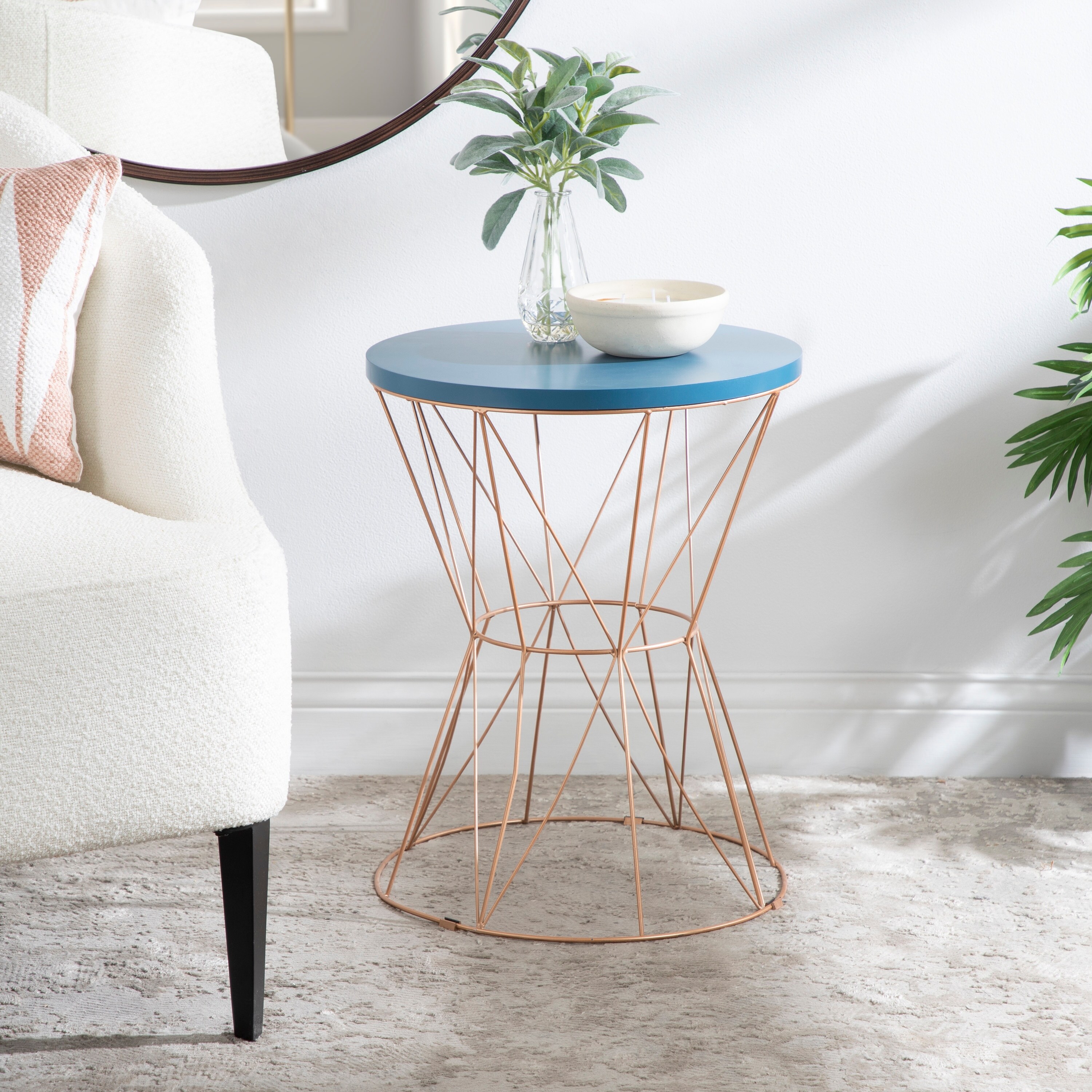 Kate and Laurel Mendel Round Metal End Table - 16x16x20