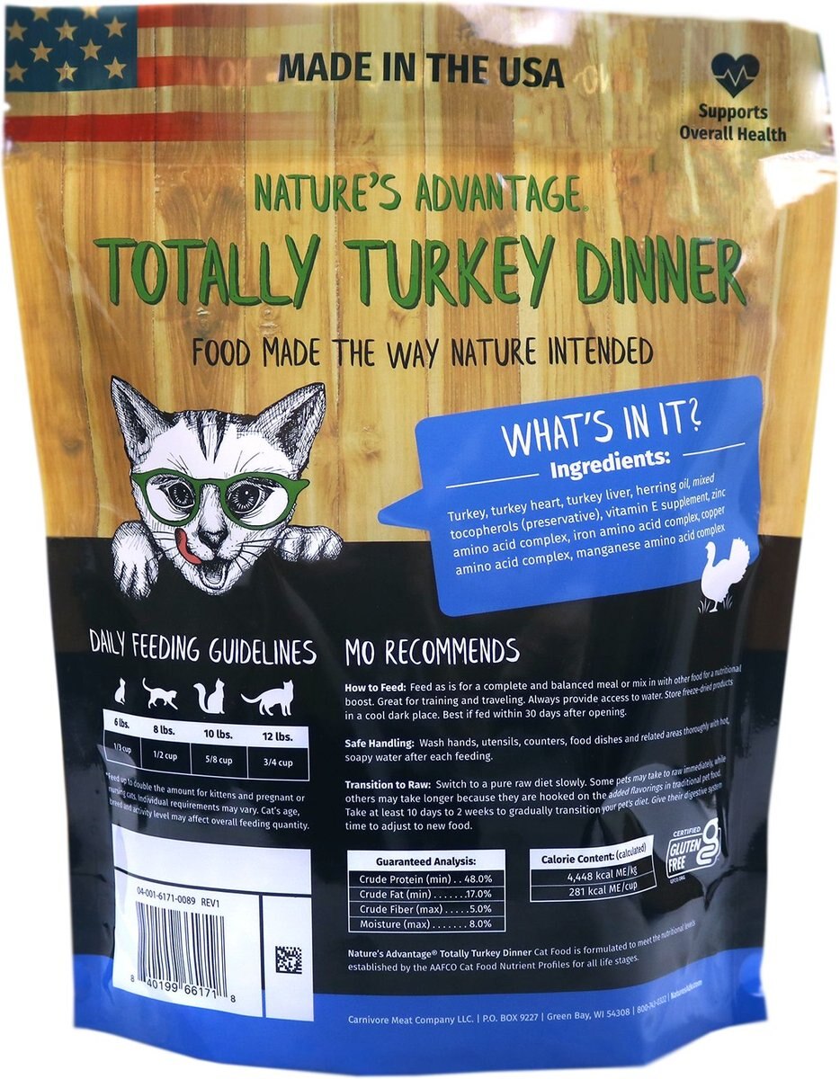 Nature's Advantage Totally Turkey Dinner Cat Food， 12-oz bag