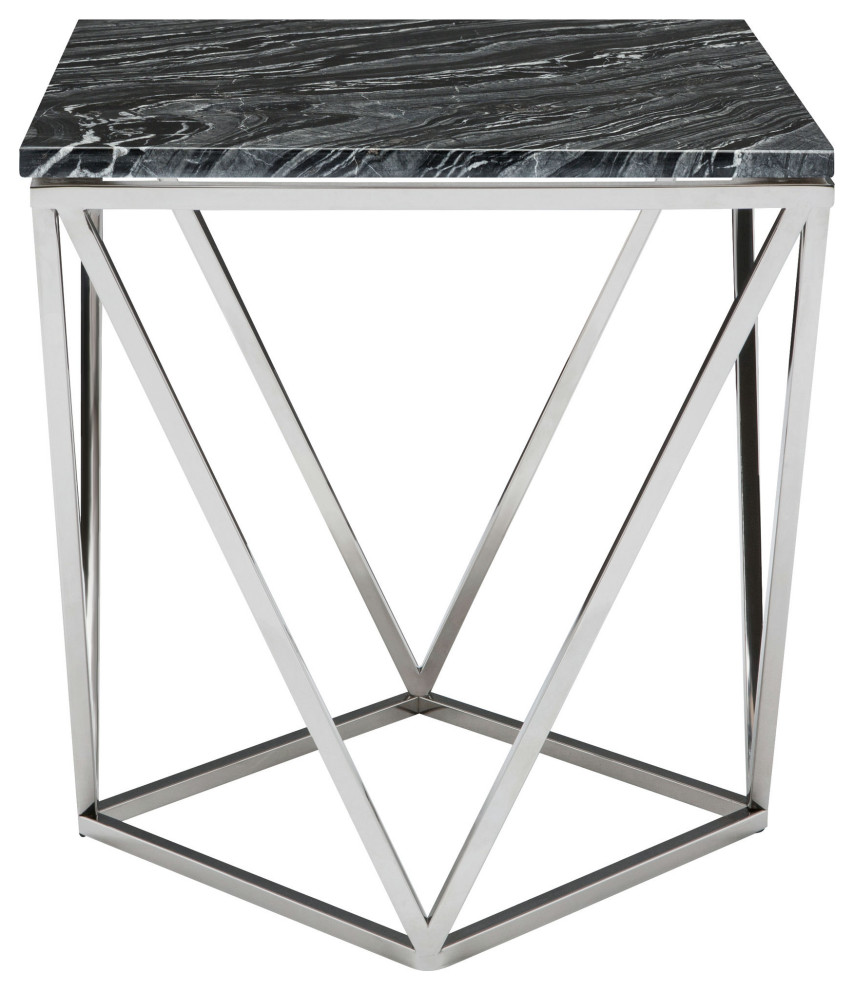 Jasmine Black Wood Vein Stone Side Table  HGNA300   Contemporary   Side Tables And End Tables   by Kolibri Decor  Houzz