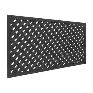 DISTINCT 24 in. x 48 in. Wesley Black Recycled Rubber Decorative Privacy Screen Panel MT5100631