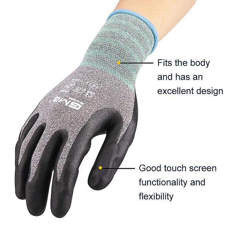 Gmg - Touchscreen Work Gloves， Safety Gloves For Fishing， Gardening， Mechanics， For Women And Men， Nitrile  3 Pairs W12691499