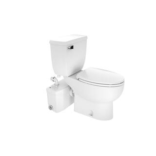 Saniflo SaniPlus 2-Piece 1.28gal Single Flush Elongated Toilet with .5hp Macerator Pump in White 002.087.005