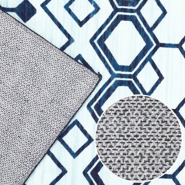 Machine Washable Moroccan Geometric Area Rug