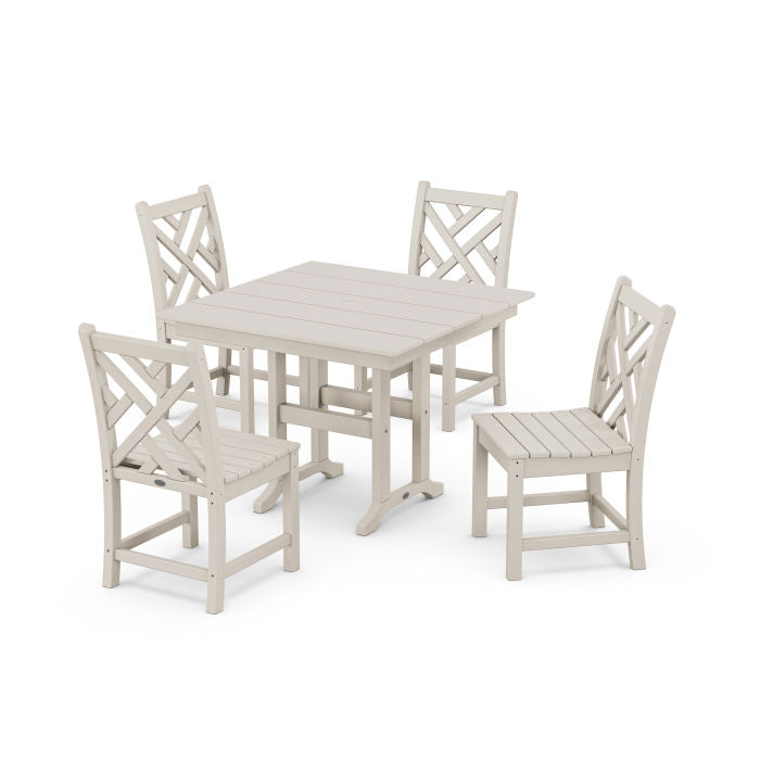 Polywood Chippendale Side Chair 5-Piece Farmhouse Dining Set PWS1139-1