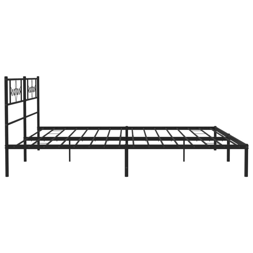 vidaXL Metal Bed Frame with Headboard Black 72\