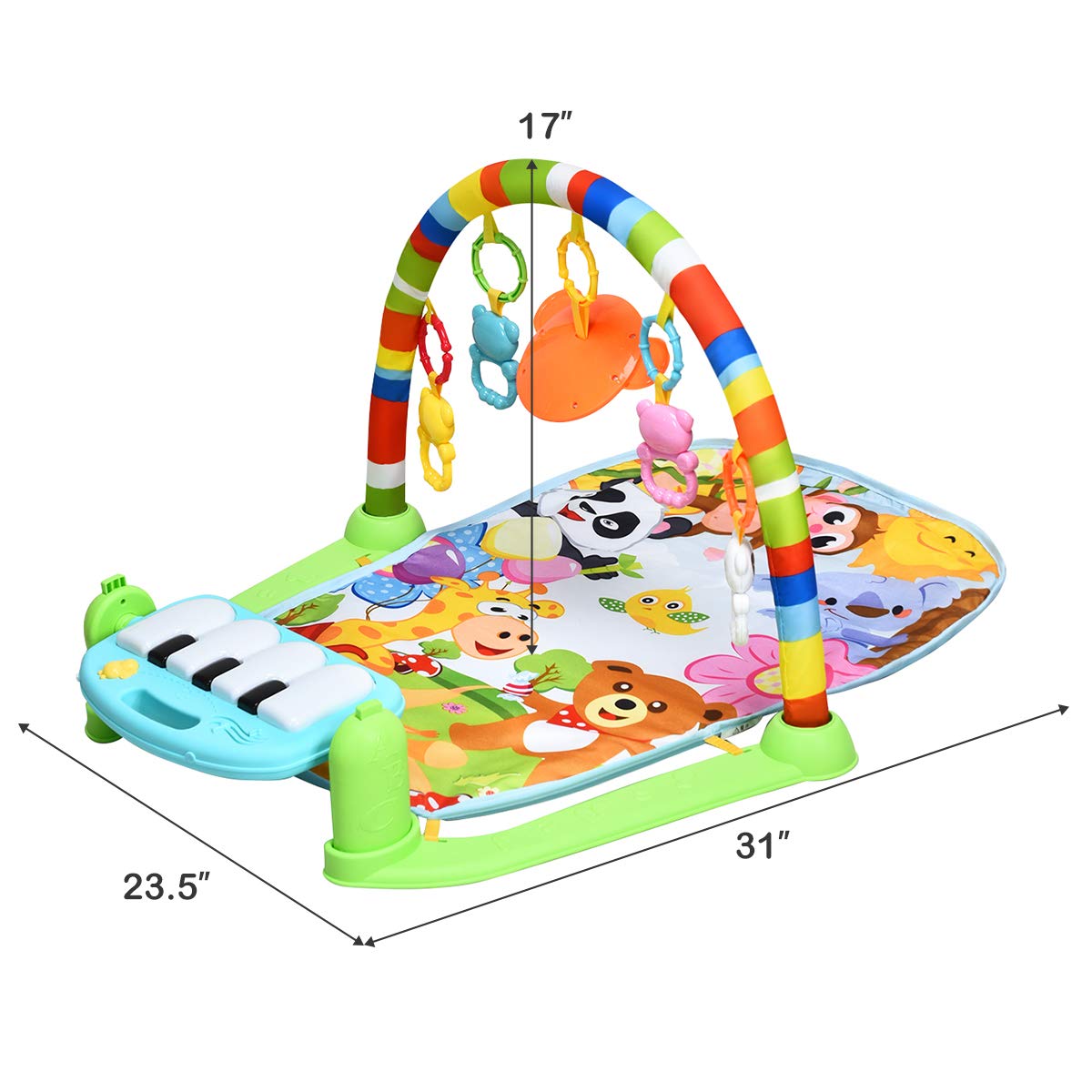 Baby Play Mat, Kick and Play Gym with Detachable Piano