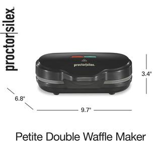 Proctor Silex 700 W 2-Waffle Black Petite American Nonstick Waffle Maker 26102