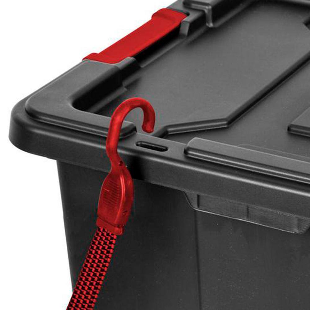 Sterilite 15-Gal. Durable Rugged Industrial Tote with Latches in Black (12-Pack) 12 x 14649006