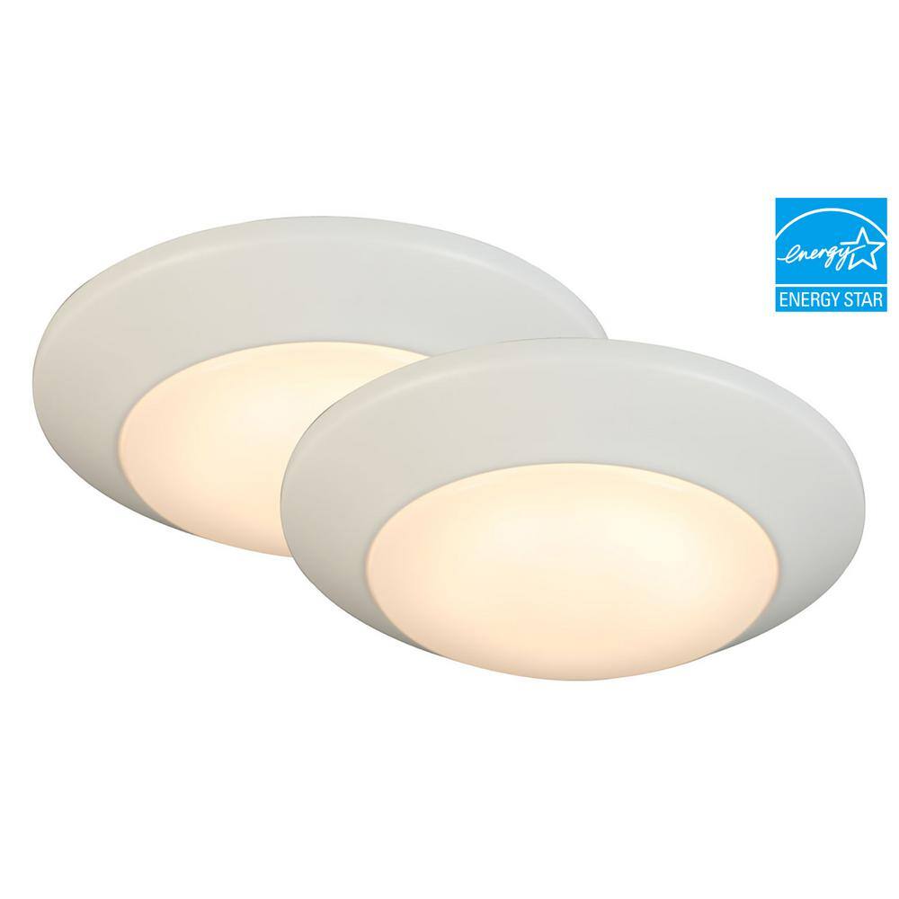 Commercial Electric 7 in. White LED Flush Mount (2-Pack) JVJ3011L-8WHT