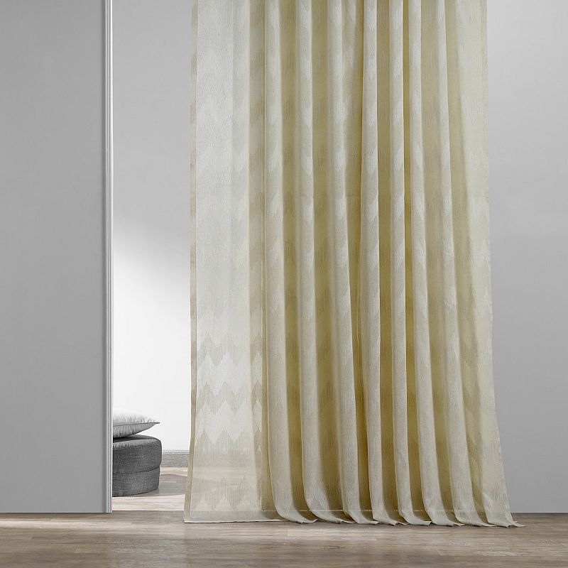 EFF 1-panel Sirius Patterned Linen Sheer Window Curtain