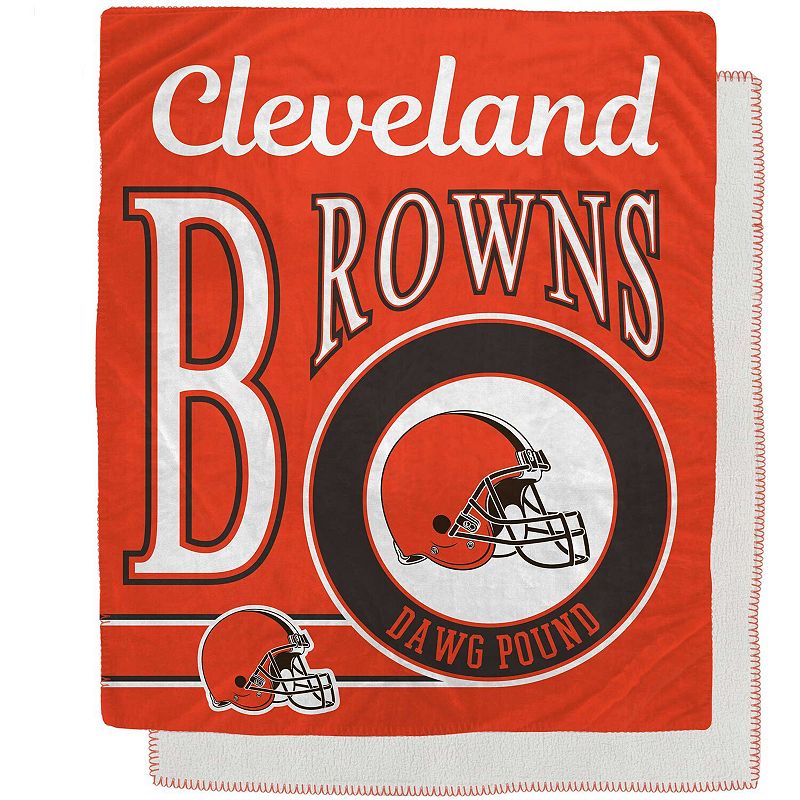 Cleveland Browns 50 x 60 Retro Emblem Flannel Fleece Sherpa Blanket