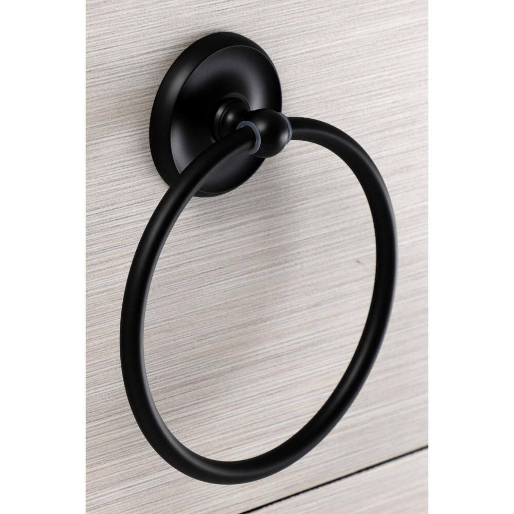 Kingston Brass Classic Wall Mount Towel Ring in Matte Black HBA314MB