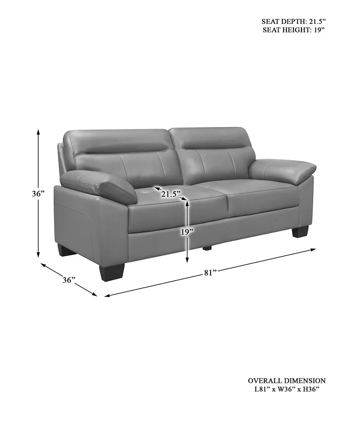 Homelegance White Label Croydon 81 Leather Sofa