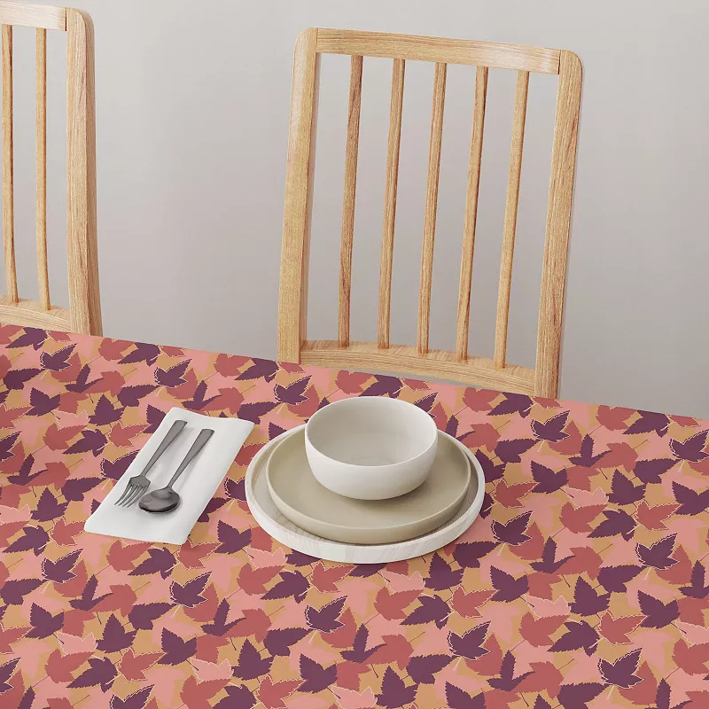 Square Tablecloth， 100% Polyester， 70x70， Fall Season Maple Leaves