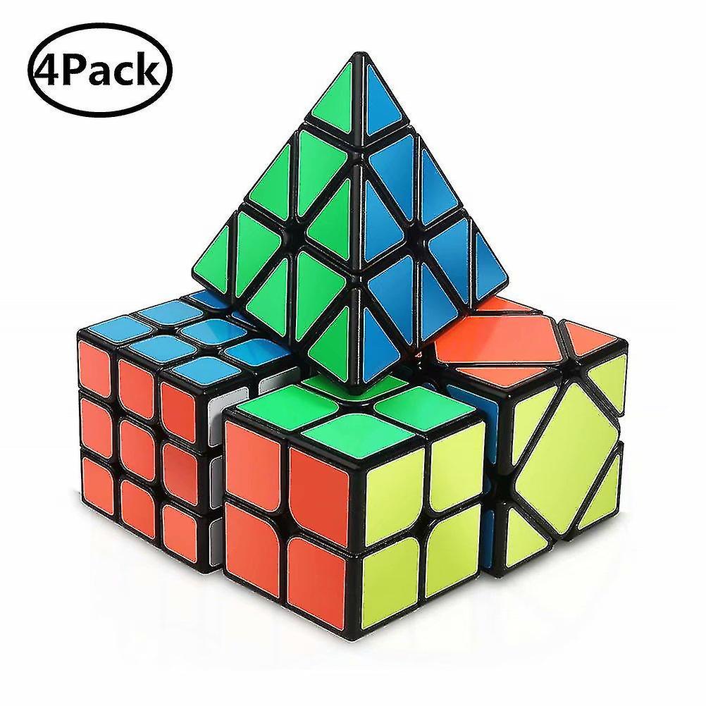 Speed Cube Set， Magic Cube Set Of 2x2x2 3x3x3 Skewb And Pyramid Smooth Puzzle Toy