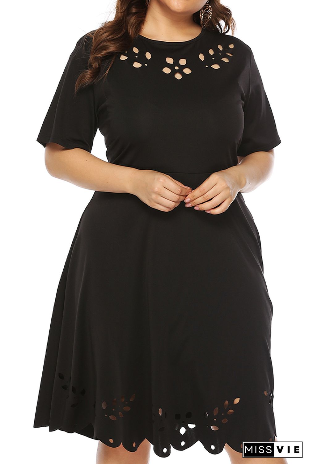 Plus Size High Waist Hollow Out Dress Wholesale