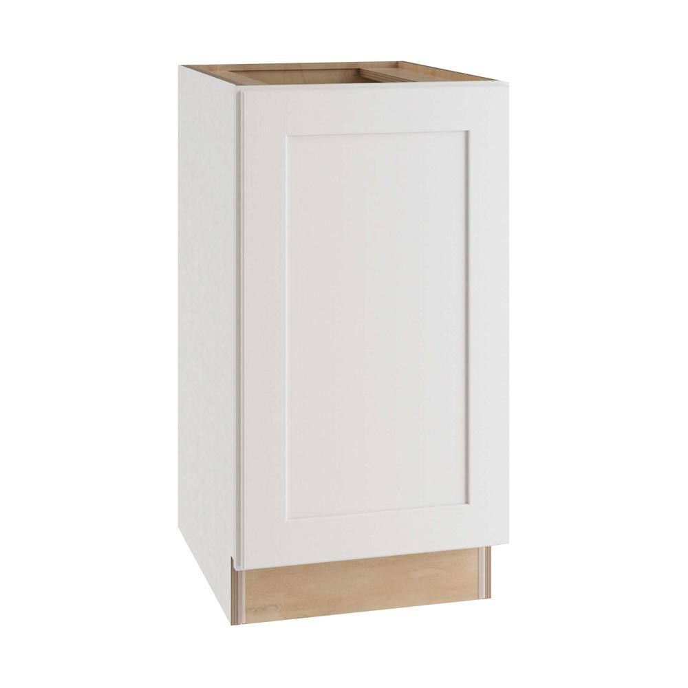 Home Decorators Collection Newport Assembled 18x34.5x24 in Plywood Shaker Base Kitchen Cabinet Full Height Left Soft Close in Painted Pacific White B18FHL-NPW