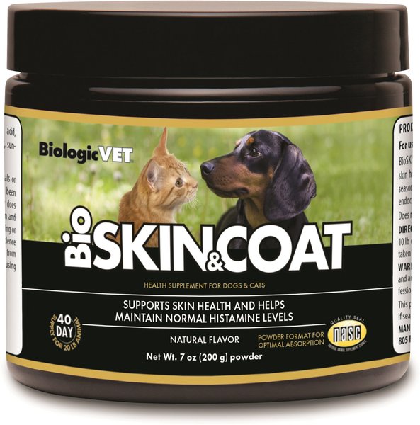 Biologic Vet BIOVET BioSKINandCOAT Natural Antihistamine Dog and Cat Supplement