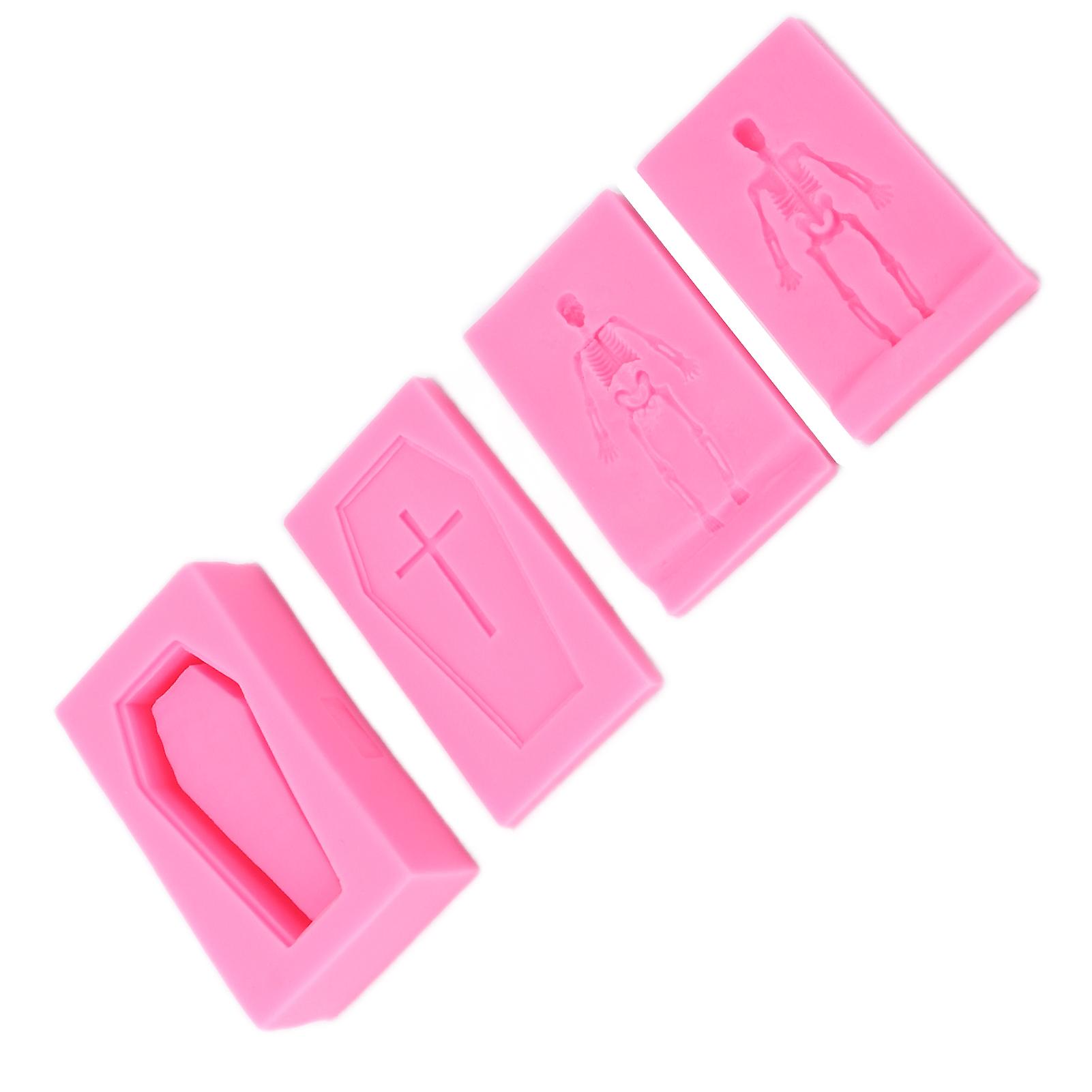 Halloween Silicone Mold 3d Coffin Skeleton Shape Nonstick Durable High Temperature Resistance Halloween Cake Molds