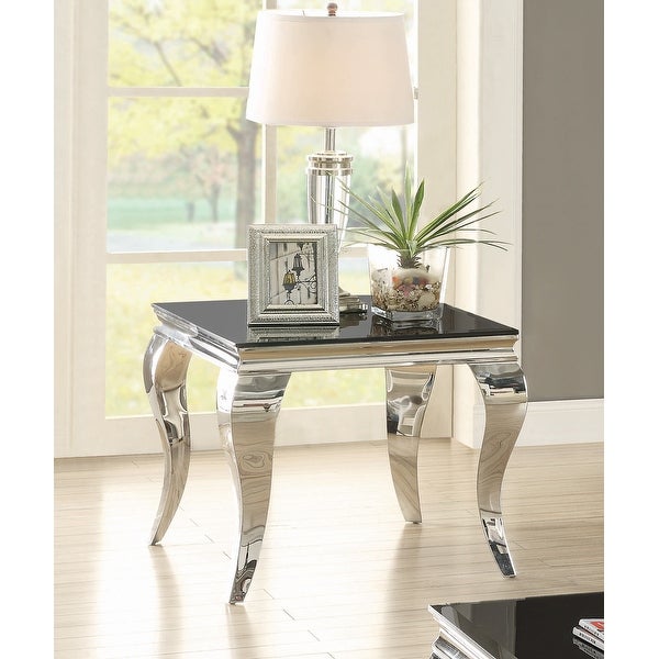 Coaster Furniture Luna Chrome and Black Square End Table