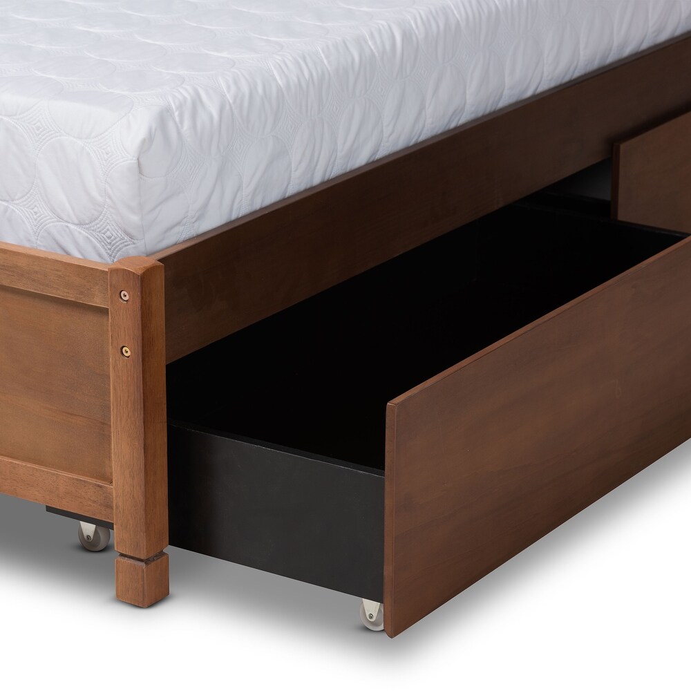 Yara Modern   Contemporary 4 Drawer Wood Storage Bed Frame(Platform)