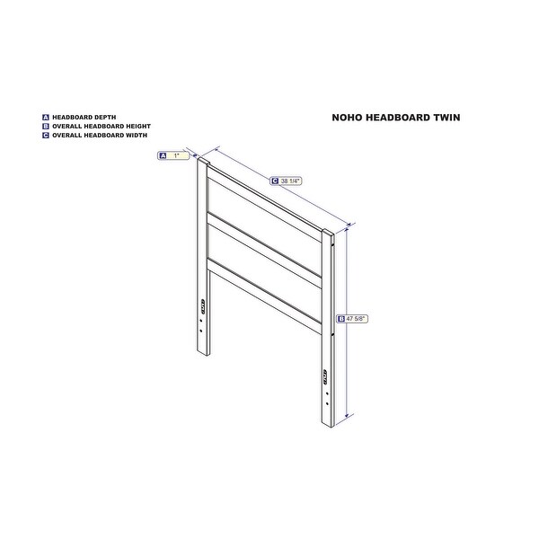 NoHo Twin Panel Headboard in Espresso - - 37219653