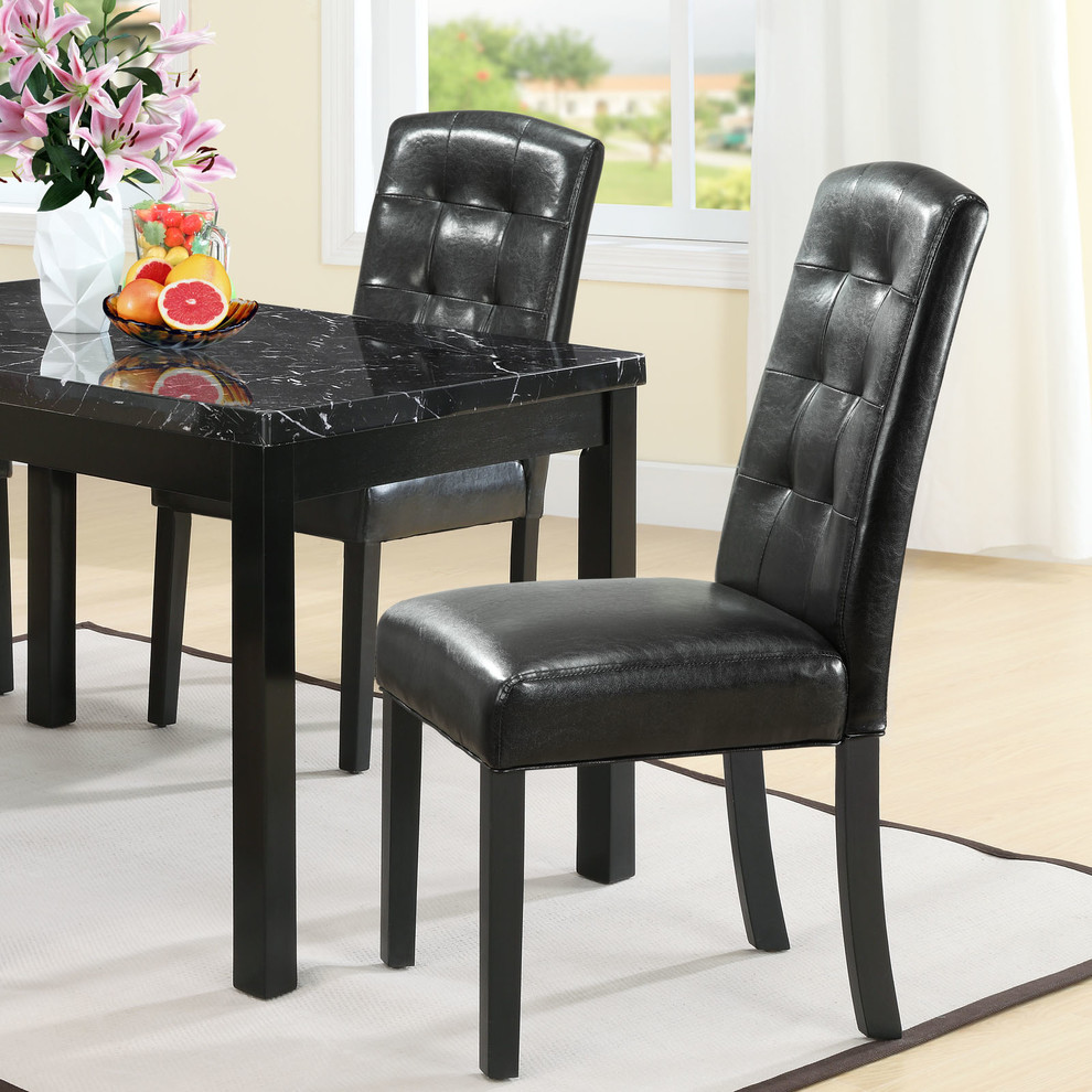 Modern Contemporary Kitchen Dining Side Chair Black   Dining Chairs   by House Bound  Houzz