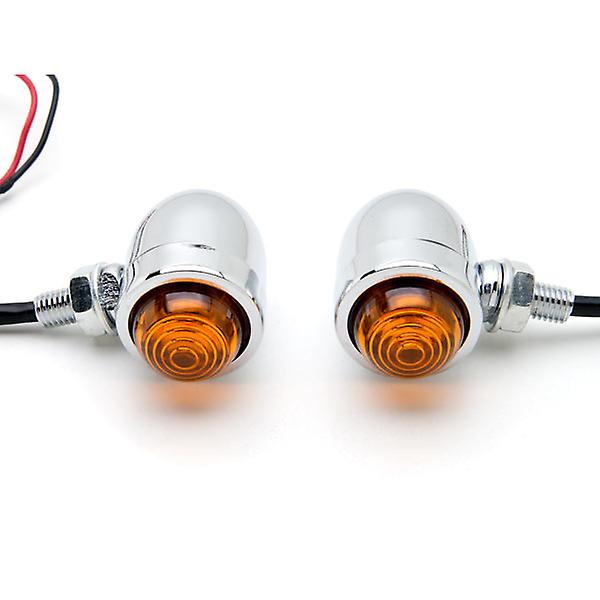 Motorcycle 2 pcs Chrome Amber Turn Signals Lights Compatible with Honda Reflex Sport 250