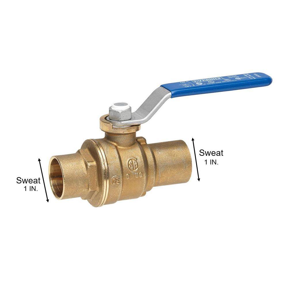 Everbilt 1 in. SWT x 1 in. SWT Full Port Lead Free Brass Ball Valve 116-4-1-EB