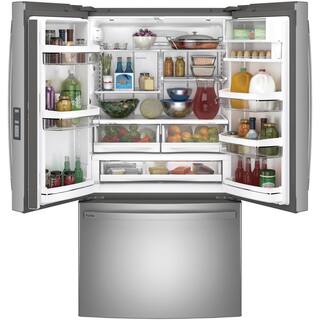 GE Profile 23.1 cu. ft. French Door Refrigerator in Fingerprint Resistant Stainless Steel ENERGY STAR and Counter Depth PWE23KYNFS