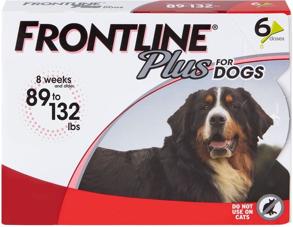 Frontline Plus Flea and Tick Spot Treatment for Extra Large Dogs， 89-132 lbs