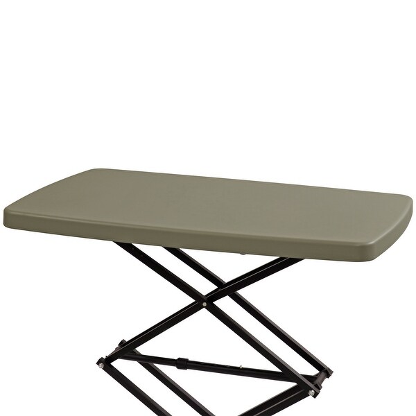 Rectangular Plastic Top Adjustable Leg Patio Table