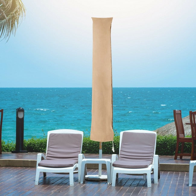 10ft Parasol Offset Cantilever Umbrella Cover Zipper Fiberglass Rod Outdoor