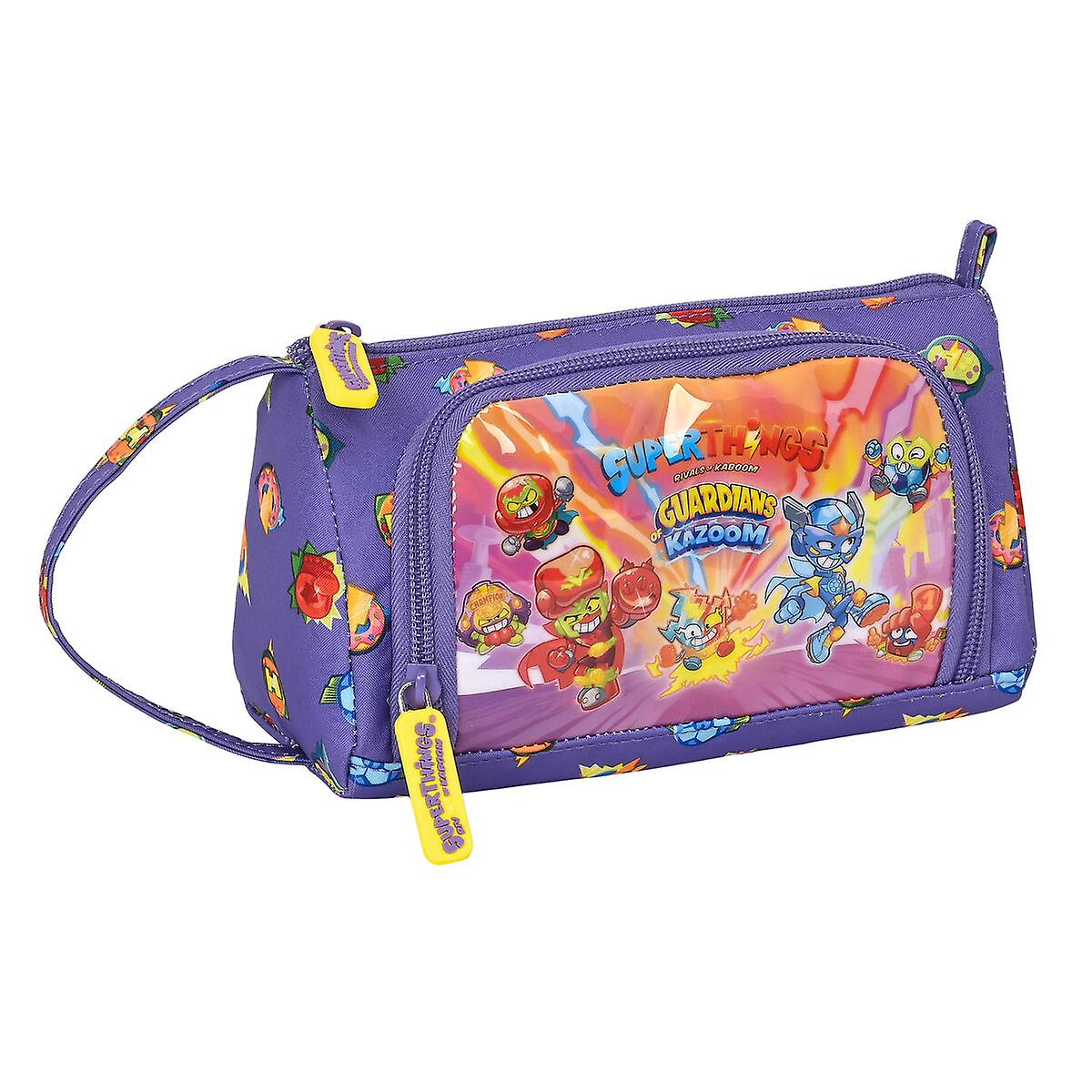 School Case SuperThings Guardians of Kazoom Yellow Purple 20 x 11 x 8.5 cm